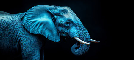 Elephant in Profile on a Dark Background A Captivating Portrait of Power and Majestyの素材
