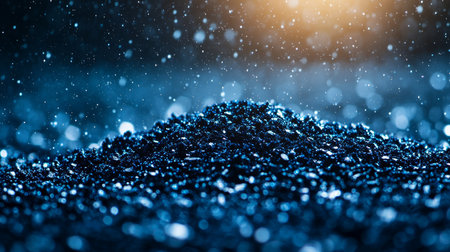 Sparkling Blue Tiny Droplets, Gentle Wave Pattern, Dreamy Soft Focus Texture, Abstract Background.の素材
