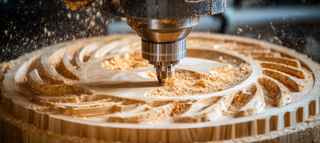 CNC Router Precision Witnessing the Art of Wood Carving and the Craftsmanship of Woodworkingの素材