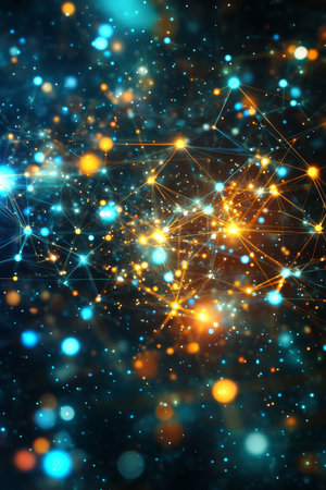 Abstract Neural Network Connections, Data Flow, Artificial Intelligence Concept Visualizationの素材