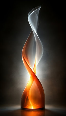 Abstract Swirling Shapes of Orange and White Light. Perfect for Wallpaper, Design, and Web Use.の素材
