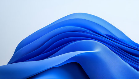 Flowing Abstract Blue Forms, a Smooth Vector Art Piece With Soft Highlights and Shadowsの素材