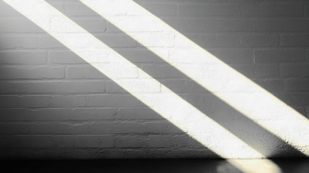 White Brick Wall Textured Backdrop With Diagonal Parallel Beams Of Light, Minimal Designの素材
