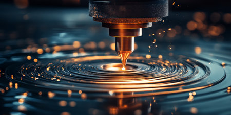 CNC Router Creates Perfect Precision An Overhead View of Metalworking Expertise in Actionの素材