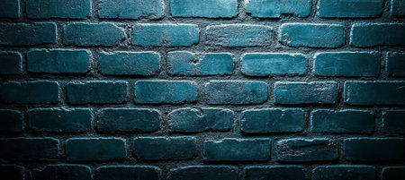Grunge Dark Blue Illuminated Brick Wall Texture A Detailed Stonework Background Imageの素材