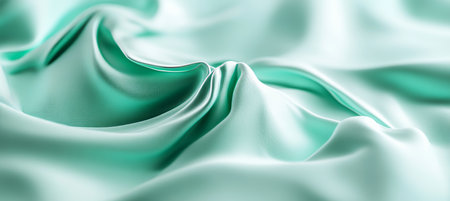 Seamless, Pale Mint Green, Delicate, And Gentle 3D Wave Texture Background With Low Profile Style.の素材