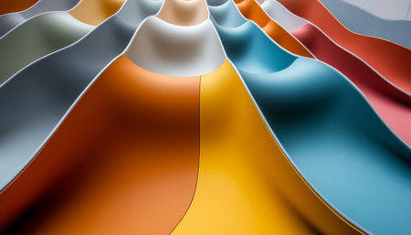 Abstract, Flowing Waves of Vibrant Colors A Modern Depiction of Multimedia Content and Diversityの素材