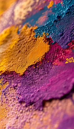 Vibrant Abstract Texture A Mix of Colorful Paint, Powder, and Pigment - Background for 2026の素材