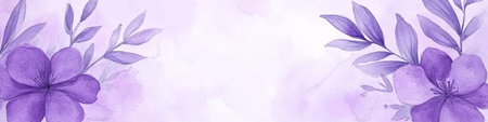 Watercolor Background With Delicate Floral Sketches In Light And Airy Pastel Purple Huesの素材