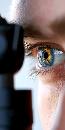 Close Up, Eye Examination With Bright Light, Vivid Eye, Healthcare And Medicine, Sharp Focus, Macroの素材
