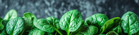 Close Up Of Fresh, Vibrant Green Spinach Leaves, Perfect For A Healthy Eating And Veganism Conceptの素材