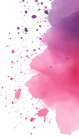 Abstract Watercolor Washes in Pink and Purple with Soft Focus, Bokeh Effect, and Copy Spaceの素材