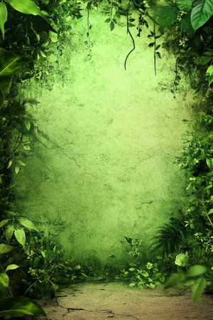 Enchanted Forest Clearing With Lush Green Foliage Archway, Creating A Mystical Woodland Backgroundの素材