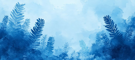 Sky Blue Watercolor Background With Minimalist Floral Elements, Gentle Romantic Feel, Abstract Artの素材