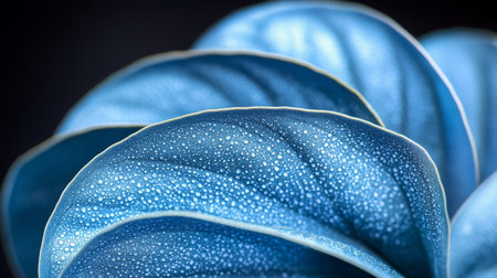 Vibrant Blue Leaf Detail Close-up texture of a plant, revealing nature s intricate patterns.の素材