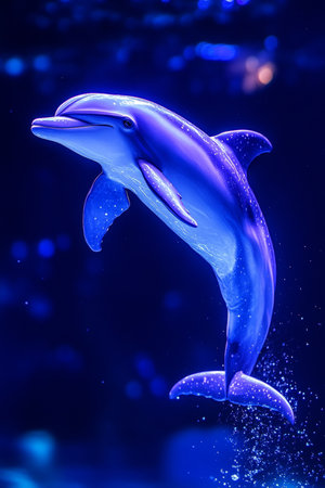 Graceful Dolphin, Aquatic Ballet, Underwater Photography, Marine Mammal in Motion, Ocean Wildlifeの素材