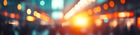 Abstract Urban Night Cityscape Defocused Background, Blurred Bokeh Lights of Cars in Trafficの素材