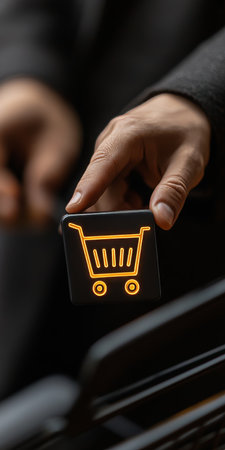 Online Shopping Concept. Shopping Service And Convenient Delivery Of Payments By Smartphone.の素材