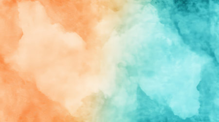 Teal and Yellow Watercolor Background, Gentle Gradient, Serene Abstract Wash, Artistic Textureの素材