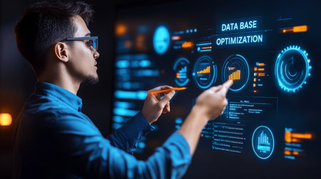 Database Manager Optimizing Performance, Cyber Security Future Technology, Data Science Analyticsの素材