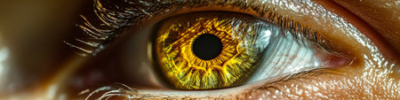 Vibrant Close-Up Of A Human Eye, Showcasing The Complex Texture Detail Of The Pupil And Irisの素材