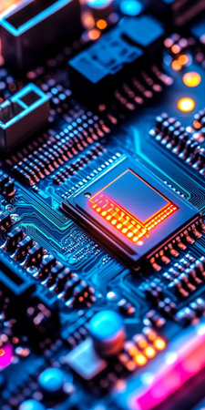 AI Brain Chip On Motherboard Futuristic Technology And Artificial Intelligence Conceptの素材