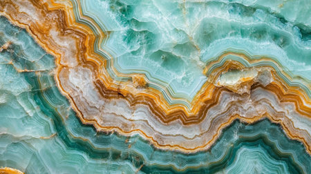 Turquoise And Golden Marble Texture, Luxurious Background With Abstract Onyx And Crystal Patternの素材