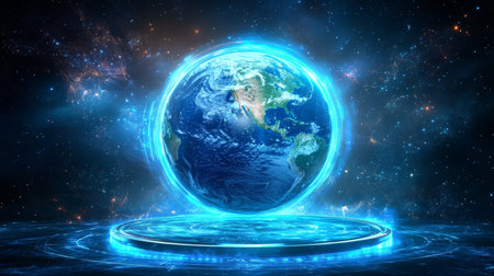 Digital Earth Globe, Concept Of Global Network, Digitalization, Big Data, Technology, Innovationの素材