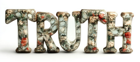 The Word TRUTH Styled With Vintage Character and Visible Textures On White Backgroundの素材