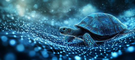 Holographic Tortoise in Digital Space A Glimpse into Modern Technological Advancementの素材