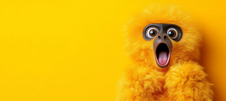 Surprised Shocked Golden Monkey With Wide Open Mouth, Amazement On It s Face, Isolatedの素材