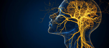 Human Energy Flow, Abstract Visualization of Neural Networks and Bioelectricity in the Bodyの素材