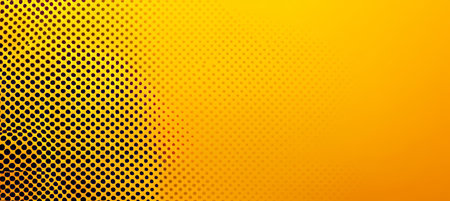 Vibrant Yellow and Black Halftone Gradient Background with Fading Dot Pattern for Graphic Designの素材