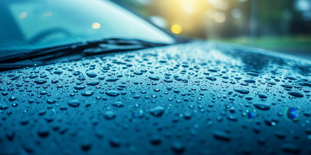 Water Drops, Fresh, Clean Texture On Car Hood, Water Repellent Surface, Hydrophobic Effectの素材