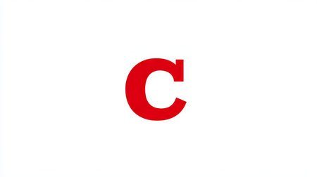 Red Letter C, Modern Cutout Design Element on Transparent PNG Background, Suitable for Compositionsの素材