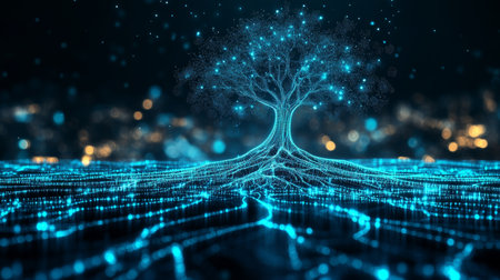 Luminous Tree of Digital Information A Visual Representation of Knowledge and Data Flow.の素材
