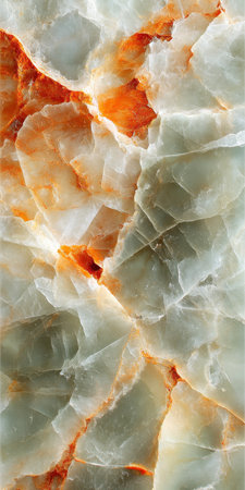 Ivory and Copper Veined Marble With Green And Grey Soft Textured Flowing Translucent Patternsの素材