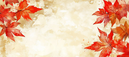 Bright Red and Orange Fall Background for Happy Holidays with Space for Ads or Autumn Designsの素材