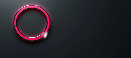 Abstract Background with Neon Pink Geometric Circle, Providing Ample Copy Space on the Right.の素材