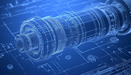 Futuristic Industrial Blueprints 3D Abstract Design of Advanced Engineering Concepts and Technologyの素材