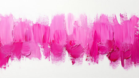 Pink Brushstrokes, Expressive Art Texture. Abstract Smears Of Oil Paint On White Backgroundの素材
