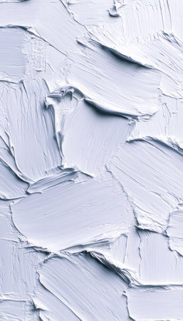 Textured Background, White Oil Paint Brush Strokes on Canvas, Abstract Art Close Up Detailの素材