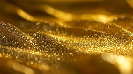 Abstract Luxurious Swirling Gold Background with Festive Sparkle and Glittering Bokeh Lightsの素材