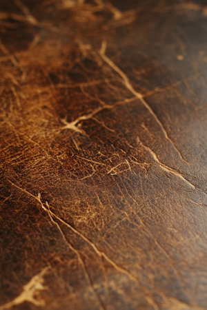 Close-up of Brown Leather Texture, Background with Abstract Pattern and Grain for Design.の素材