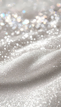 Abstract Background, Silver Festive Lights, Celebration Bokeh Effect, Festive Texture With Sparklesの素材