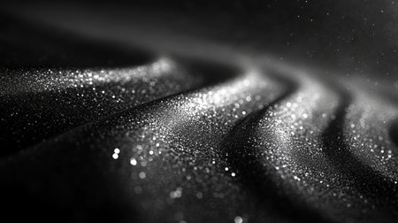 Abstract Luxury Background, Swirling Silver, Particles, Lights, Bokeh, Christmas, Darkの素材