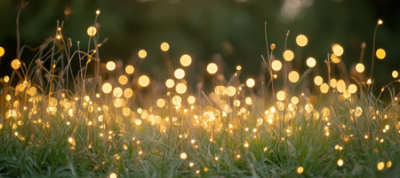 Bokeh Lights, Festive Glowing Particles Background. Abstract Blurry Lights Decorationの素材