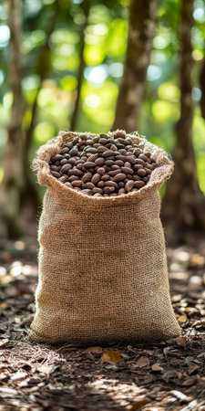 Sack, Full Of Healthy Delicious Round Brown Unshelled Brazil Nuts., Food Farm Background.の素材
