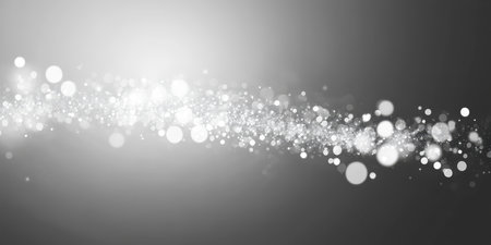 Elegant Abstract Light Gray Background With Soft White Bokeh Lights For Festive Celebrationsの素材