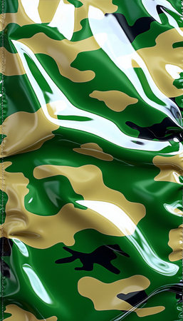 Abstract Background With Digital Military Camouflage Pattern In Green And Yellow Tonesの素材